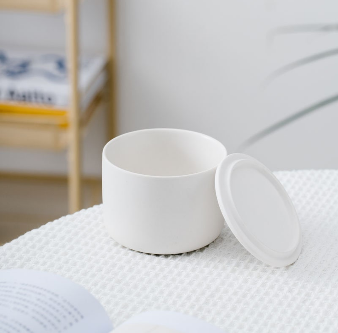 Coco-Soy Scented Candle (White Ceramic Jar with Lid) - Katoomba