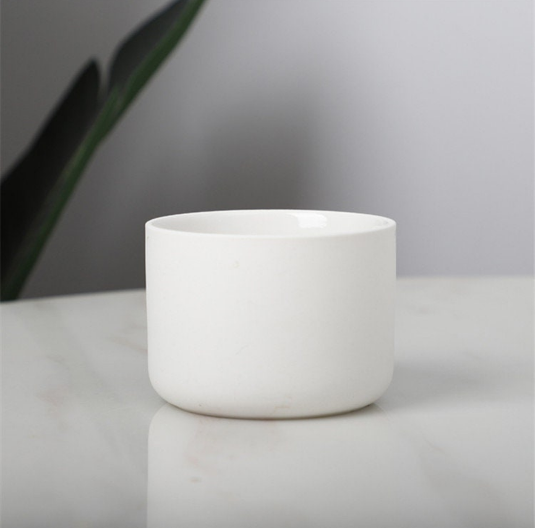 Coco-Soy Scented Candle (White Ceramic Jar with Lid) - Bamboo