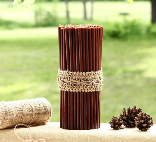 Tall Beeswax Candles (Set of 6) - Walnut