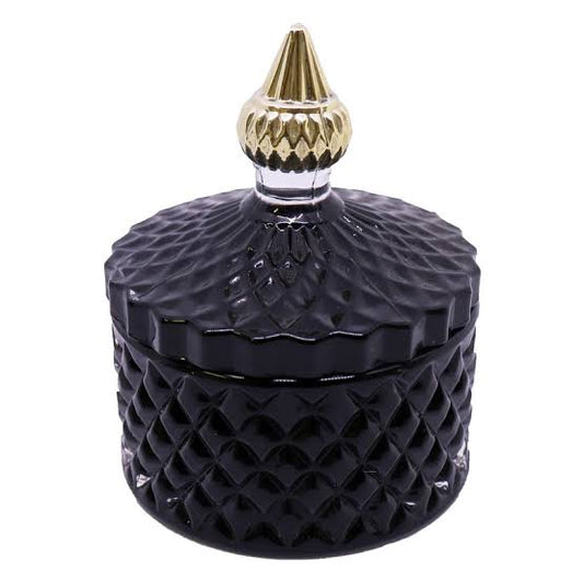 Coco-Soy Scented Candle (Glass 'Diana' Jar with Lid, Black) - Egypt