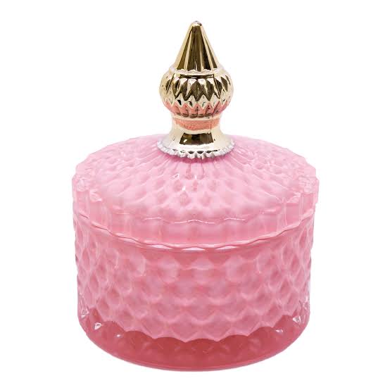 Coco-Soy Scented Candle (Glass 'Diana' Jar with Lid, Pink) - Kyoto