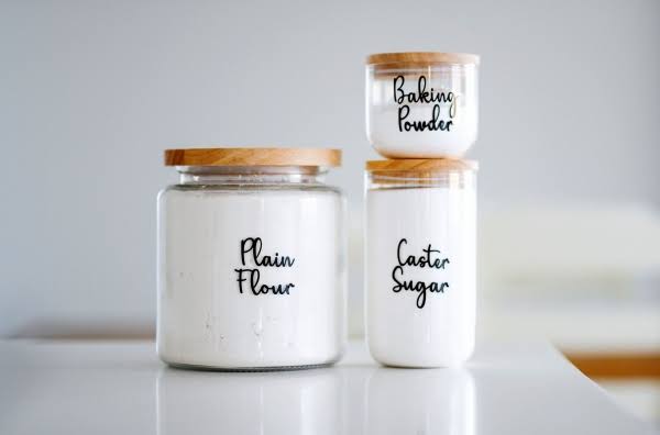 Labels - Kitchen Canister (Black or White Text on Clear Stickers)